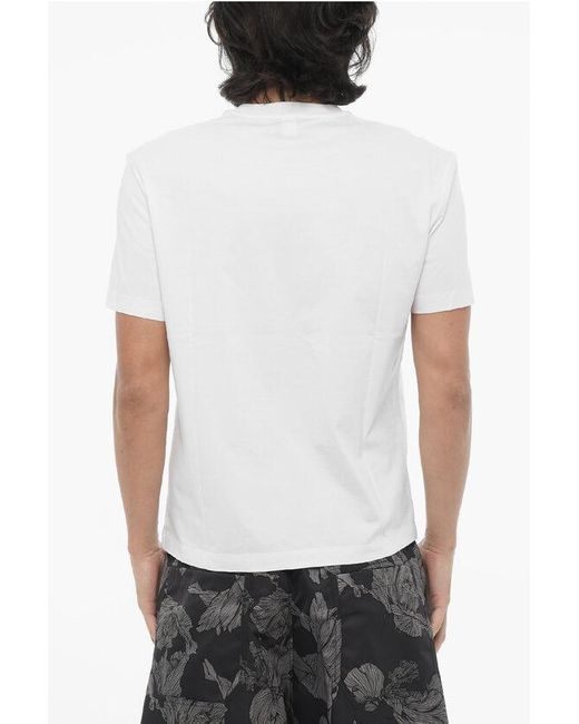 Neil Barrett White Slim Fit Human With Extraordinary Vision Crew-Neck T-Shirt for men