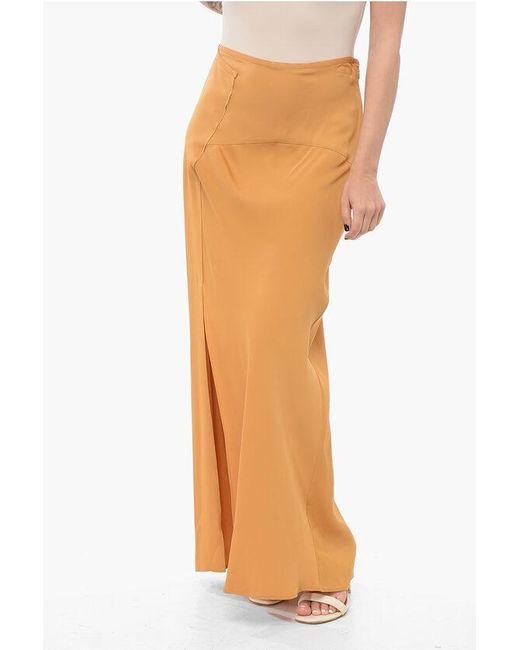 Calvin Klein Orange Flared Skirt With Side Slit