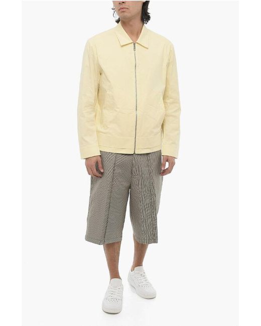 Neil Barrett Natural Solid Color Harrington Jacket With Zip Closure for men