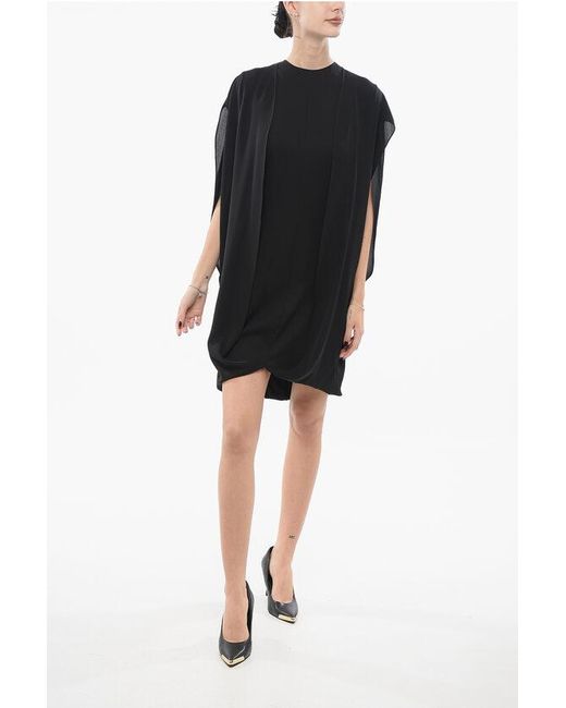 The Row Black Silk Draped Dress