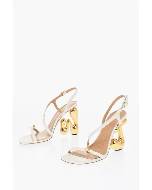 J.W. Anderson Metallic J. W.Anderson Leather Letter Sandals With Statement Heel 10 Cm