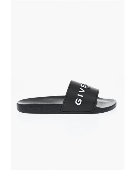 Givenchy Black Rubber Slides With Embossed Logo