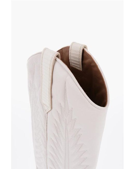 Paris Texas White Wooden Heel Western Boots