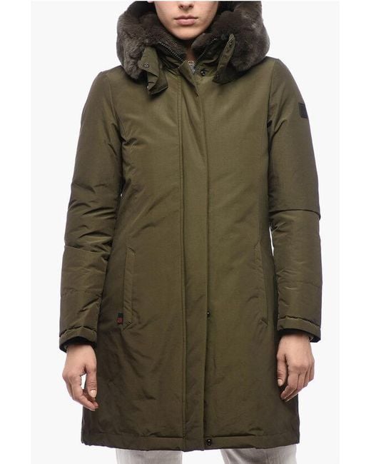 Woolrich Green Coat Bow Bridge With Detatchable Padding