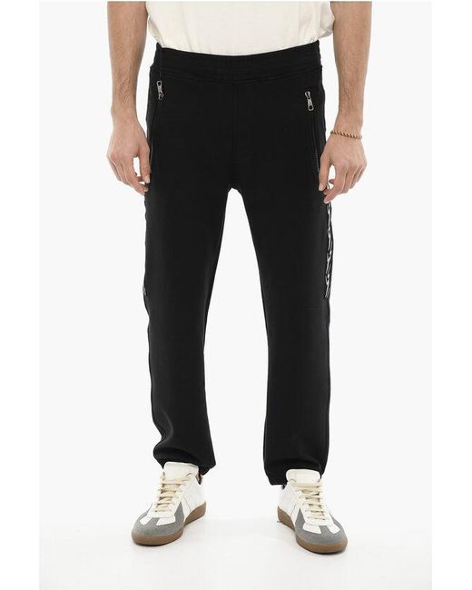 Neil Barrett Black Skinny Fit Joggers With Side Thunderbolts Print for men