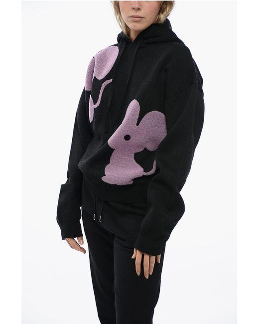 J.W. Anderson Black J. W.Anderson Knitted Mouse Hoodie