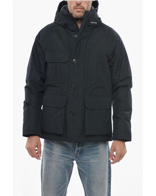 Woolrich Black Gore-Tex Fabric Mountain Utility Down Jacket for men