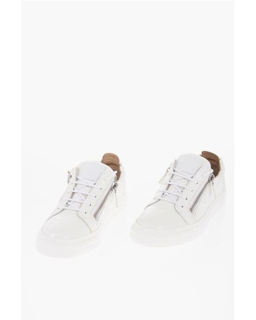 Giuseppe Zanotti Crocodile Effect Faux Leather Frankie Low Top Sneakers With in White for Men Lyst UK