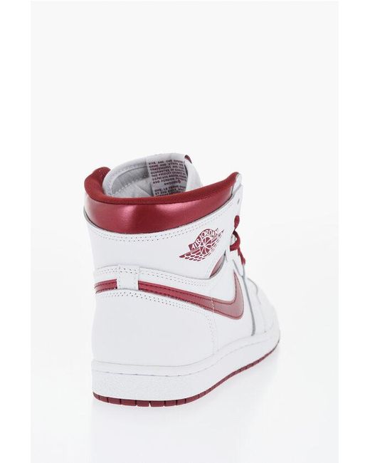 Nike White Air Jordan Two-Tone Leather 1 Hi 85 High-Top Sneakers for men