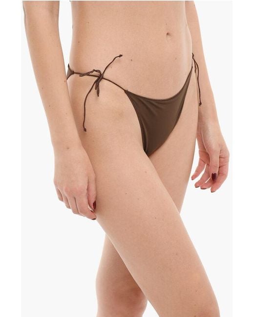 Oseree Natural Solid Color Tie-Side Bikini Bottom