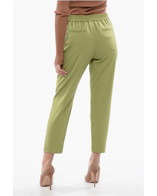 AllSaints Green Solid Color Single-Pleat Aleida Pants