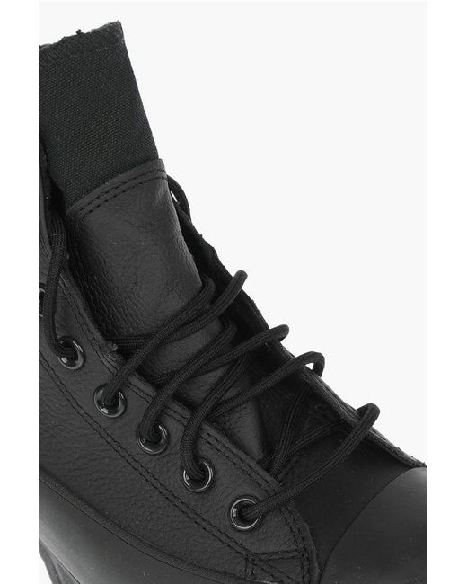 Converse Black All Star Chuck Taylor Texture Leather High-Top Sneakers