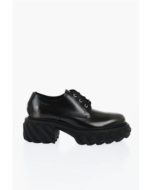 Off-White c/o Virgil Abloh Black Brushed Leather Exploration Derby With Chunky Sole for men