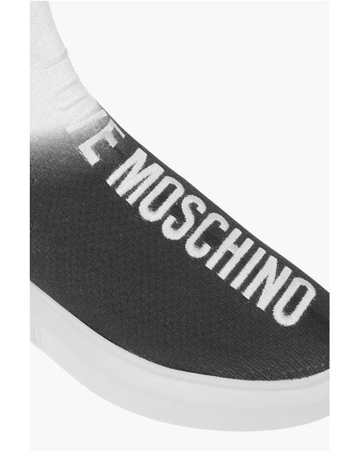Moschino Multicolor Love Shaded Sock High Top Sneakers With Embroidery Logo