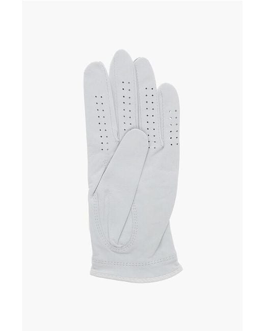 G/FORE White Leather Signature Golf Glove With Touch Strap Closure