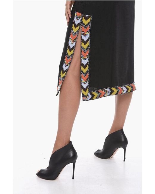 Palm Angels Black Missoni Slipdress With Allover Monogram