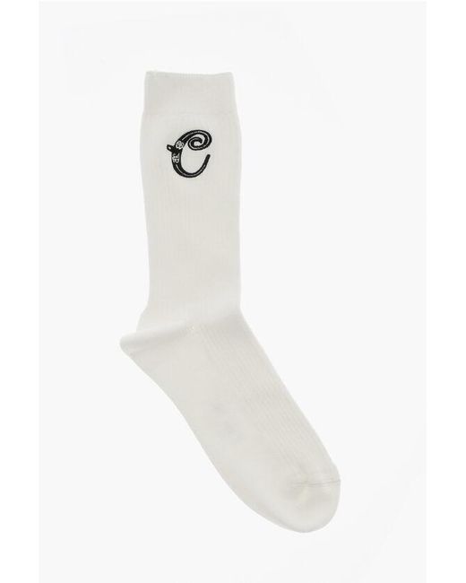 Dior White Ribbed Cotton Long Socks for men