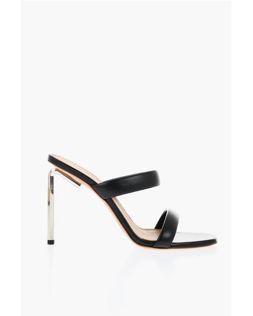 Off-White c/o Virgil Abloh Black Leather Allen Sandals With Heel 11 Cm