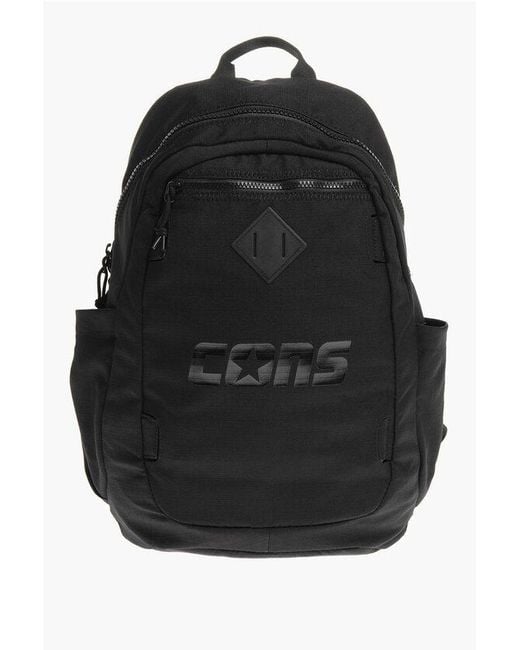 Converse Black Cons Solid Color Backpack With Tone On Tone Printing