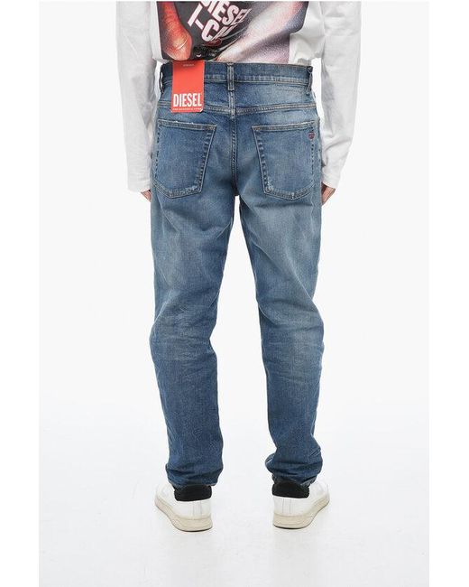 DIESEL Blue Tapered D-Fining Denims With Tearing L.32 for men