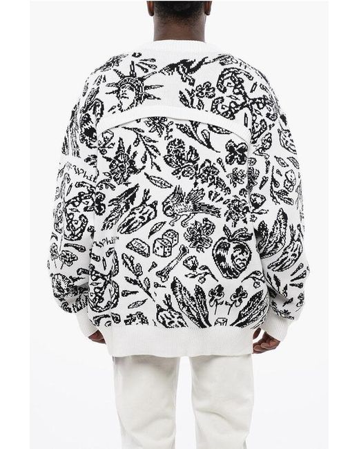 Off-White c/o Virgil Abloh Black Patterned Cardigan With Zip Detail for men