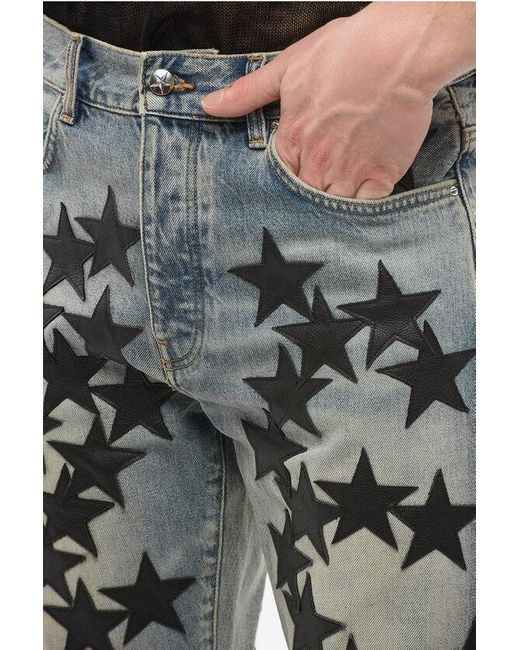 Amiri Black Vintage Wash Chemist Denims With Leather Patches 21Cm for men