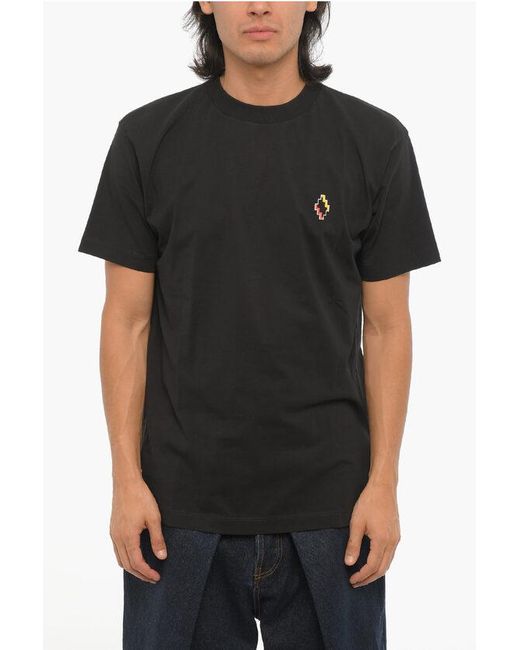 Marcelo Burlon Black Cotton Crew-Neck T-Shirt for men