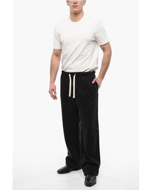 Palm Angels Black Cotton Blend Travel Joggers With Elastic Waistband for men