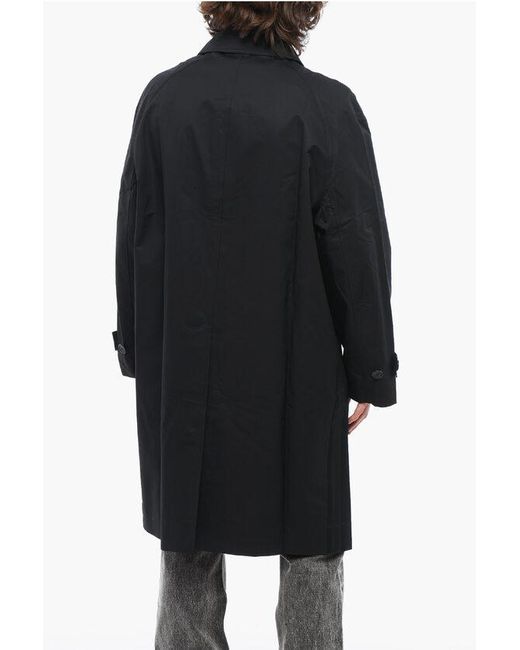 Adidas Black Lightweight Twill Cotton Coat With Hidden Closure for men