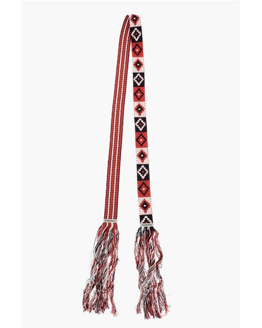 DSquared² Red Self-Tie Fabric Belt 40Mm