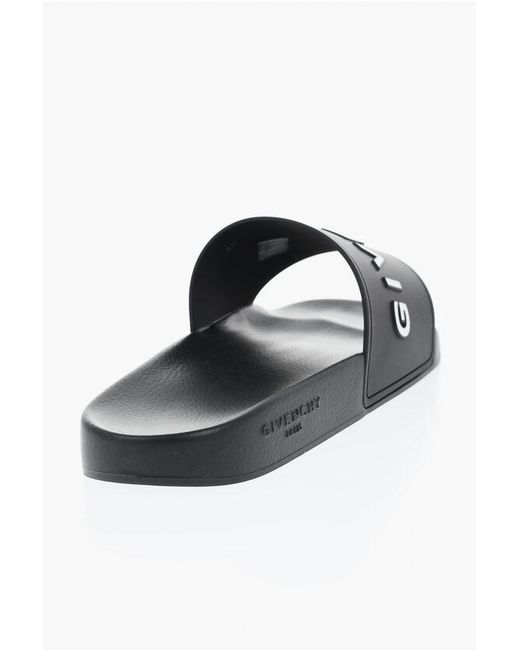 Givenchy Black Rubber Slides With Embossed Logo