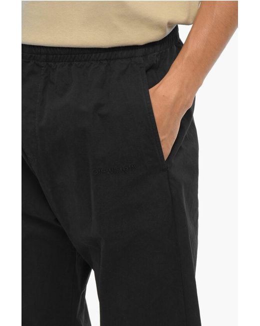 Off White c o Virgil Abloh Seasonal Cotton Casual Pants With Elastic Waistband in Black for Men Lyst UK