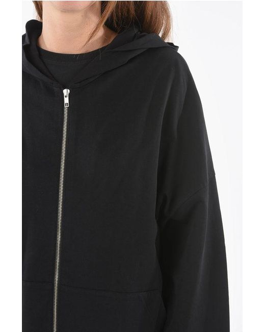 Woolrich Black Cotton Solid Color Maxi Hoodie