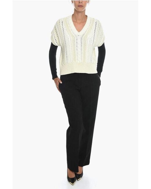 Rag & Bone White V-Neck Sleeveless Jolie Sweater