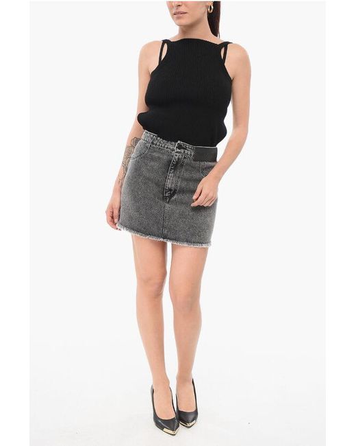 The Mannei Black Stone-Washed Denim Miniskirt Malmo
