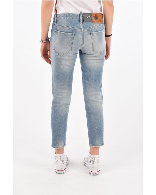 DSquared² Blue Low Rise Jennifer Cropped Denims