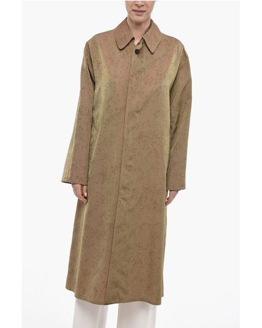 Maison Margiela Brown Mm1 Viscose-Blend Trench Coat With Hidden Placket