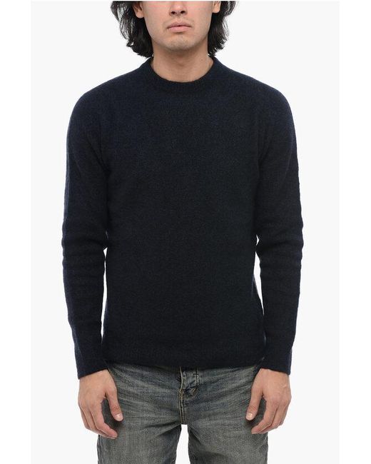 Roberto Collina Black Solid Color Cashmere Blend Crewneck Sweater for men