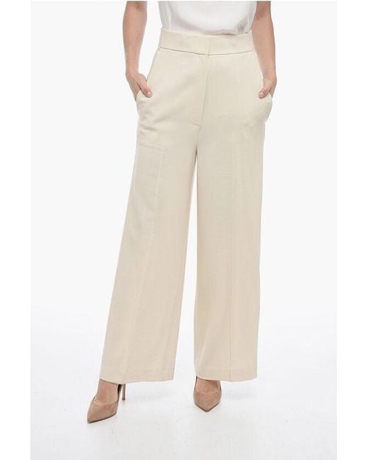 Khaite Natural 4 Pocket Cropped Fit Wool Blend Pants