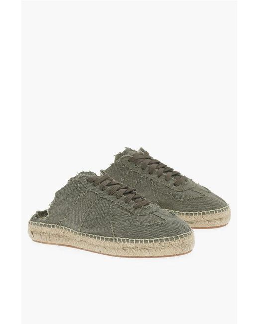 Maison Margiela Green Mm22 Open Back Cotton Low-Top Sneakers