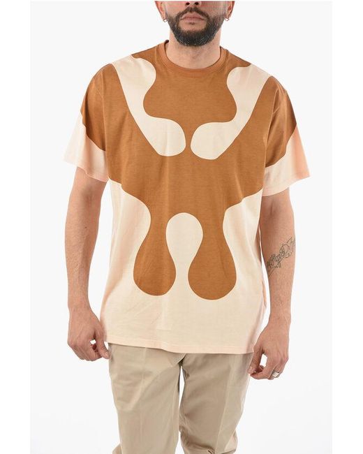 Burberry Natural Crewneck T-Shirt With Boo Monster Print for men