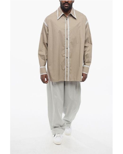 Maison Margiela Natural Mm6 Poplin Cotton Shirt Vintage Effect for men
