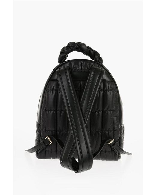 Moschino Black Love Quilted Nylon Backpack With Faux Leather Trims