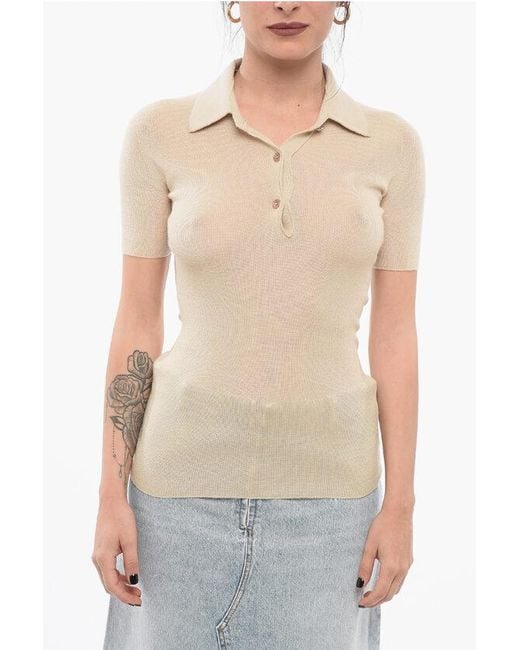 Versace White 3-Button Cashmere Blend Polo