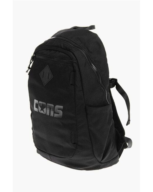 Converse Black Cons Solid Color Backpack With Tone On Tone Printing