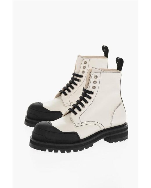 Black combat boots with white laces discount