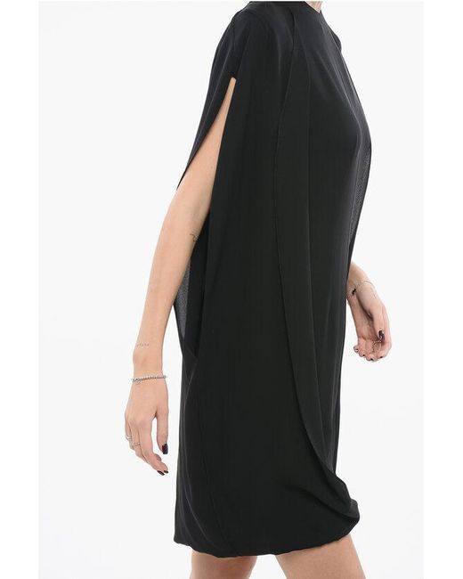 The Row Black Silk Draped Dress