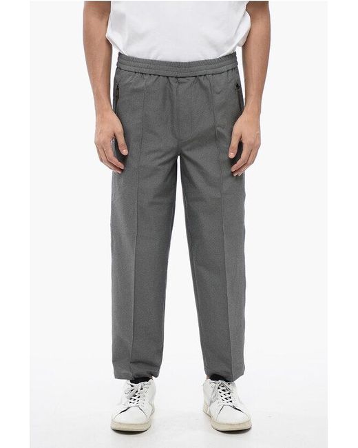 Neil Barrett Gray Stretch Fabric Louis Pants With Elastic Waistband for men