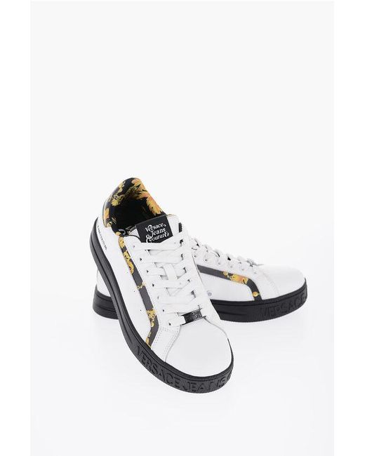 Versace White Couture Low-Top Sneakers With Mesh Details for men