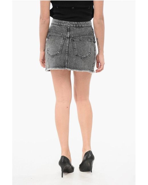 The Mannei Black Stone-Washed Denim Miniskirt Malmo